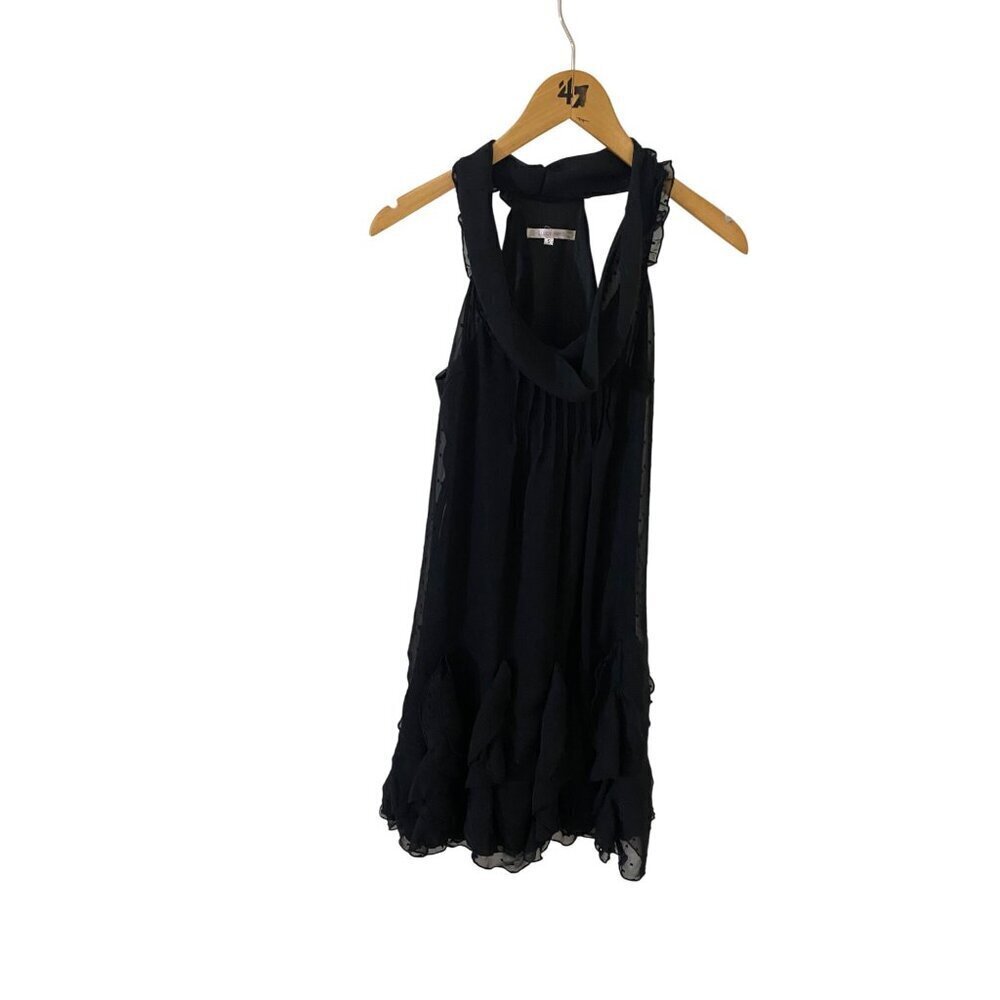Lucy Paris Women's Black Chiffon Sleeveless Coctail Dress - Small